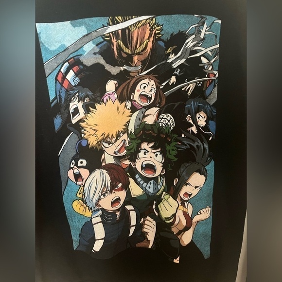 My Hero Academia crew neck sweatshirt pullover black sweater Anime - Picture 6 of 6